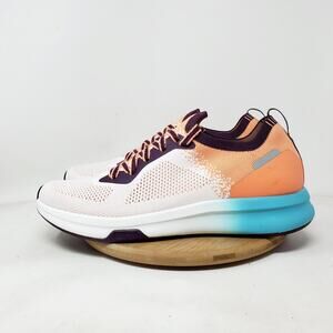 KURU Shoes Womens 12 Flux Cloud White Orange Blue Lace Up Comfort Sneaker